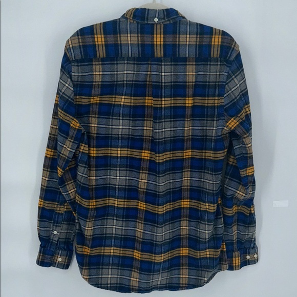 Barbour Flannel Shirt Mens M Blue Plaid Button Down Tailored Fit Endsleigh - Picture 7 of 10